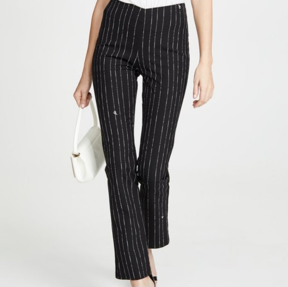 I.AM.GIA Dominique Logo Pinstripe Black Pant Large NWOT